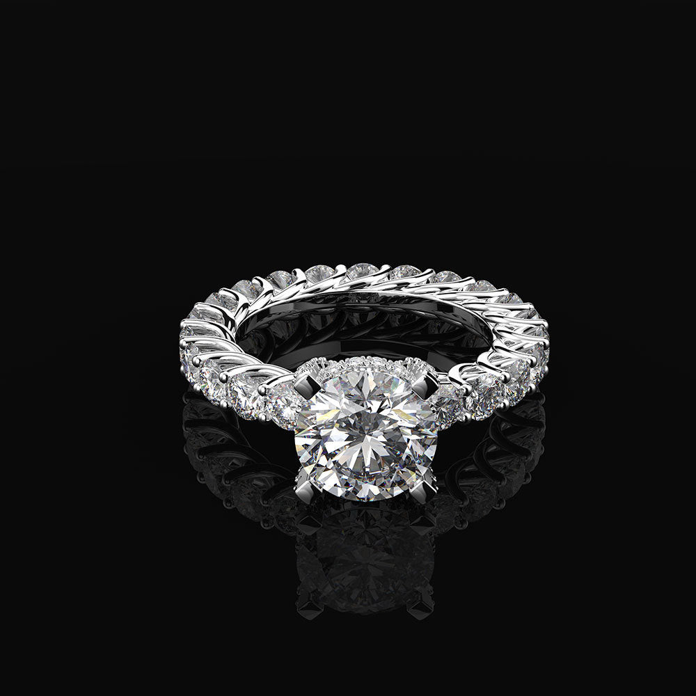Round Cut CVD Diamond Engagement Promise Anniversary Ring