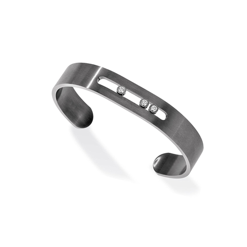 Men's Titanium Move Diamond Cuff Bracelet