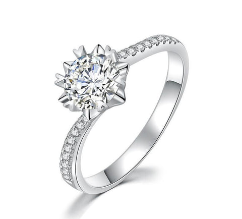 Twisting Ring Arms Snowflake CVD Diamond Ring