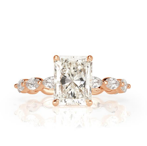 Luxury Ring Radiant Cut Full of Diamonds