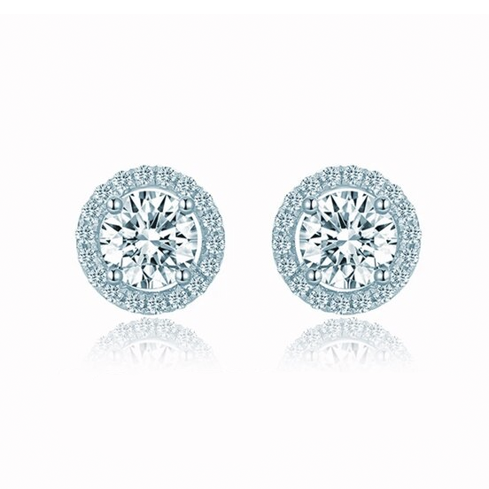 Four Prong Round Belle Dame Earrings