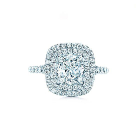 Square-shaped Shiny CVD Diamond Ring