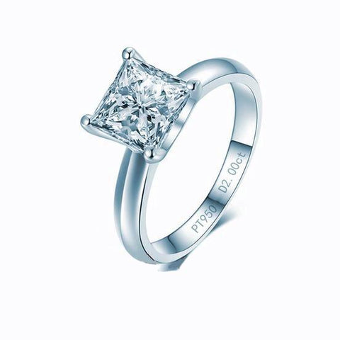 Princess Square-shaped CVD Diamond Ring