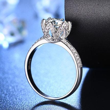 Light Luxury Lotus Bud 3Carats CVD Diamond Ring