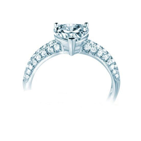 Romantic Heart-shaped CVD Diamond Ring