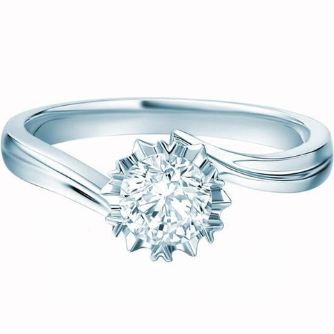 Exquisite Six-petal Snowflake CVD Diamond Ring