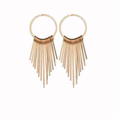 Long Golden Classic Retro Tassel Earrings