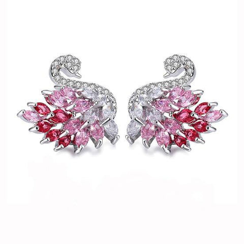 Black Swan Sparkling Crystal CVD Diamond Earrings