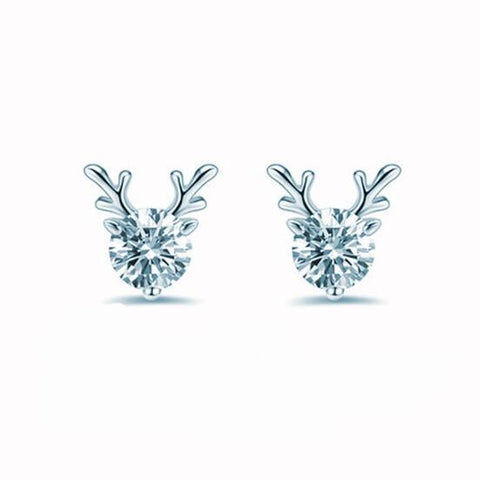 Christmas Elegant Antlers CVD Diamond Earrings