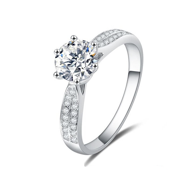 Six Prong Starry Sky Double Row Broken Diamonds Ring