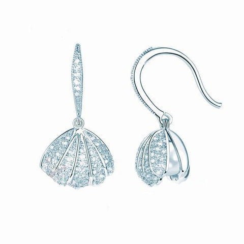 Seashell Pearl Set with CVD Diamond Earrings