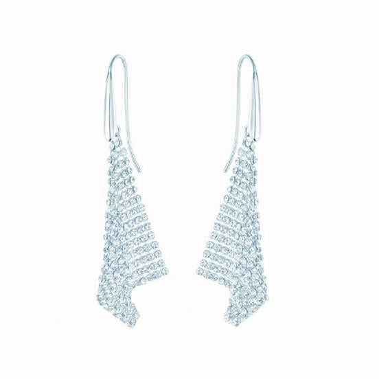 Triangular-shaped Mesh Shimmering Earrings