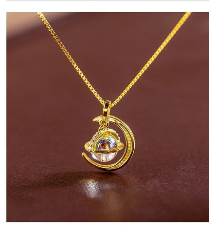 Special Designed Moon and Planet Shiny Necklace