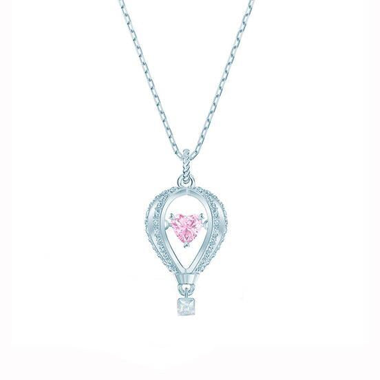 Hot Air Balloon Shape Beating Heart Necklace