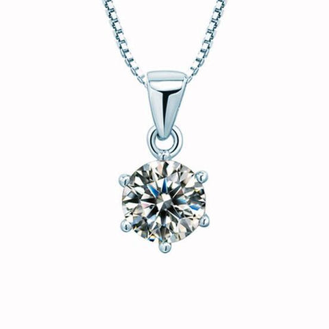Classic Six Prong CVD Diamond Shiny Necklace