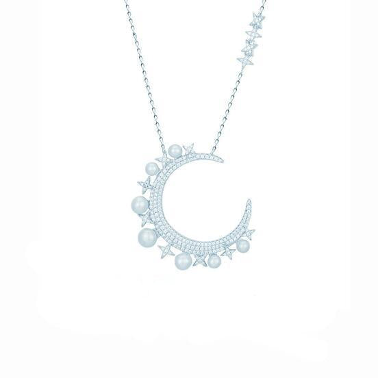 Romantic Stars and Moon Pearl Necklace