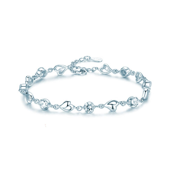 CVD Diamond Heart to Heart Romantic Bracelet