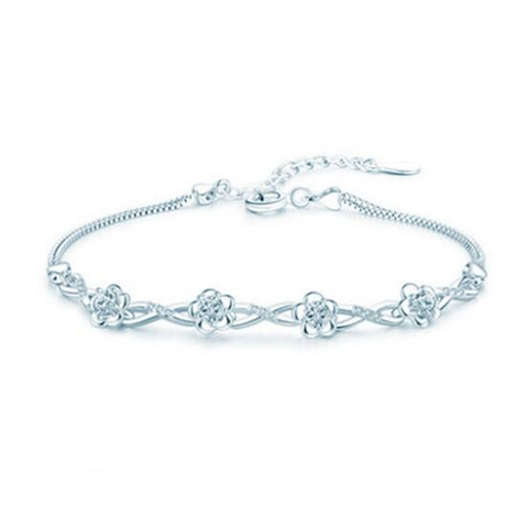 Platinum & Silver Flower Sweet Bracelet