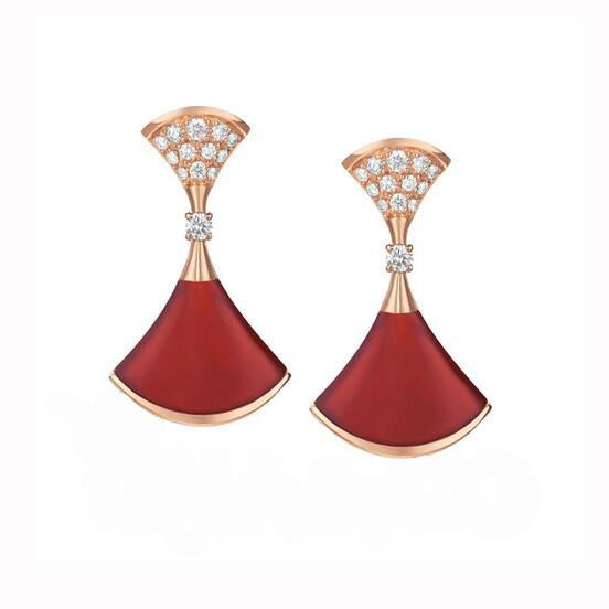 Small Skirt Shape Diamond Earrings