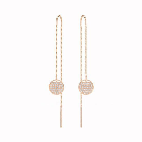 Long Fashionable Round Racket - shaped Drop Earrings