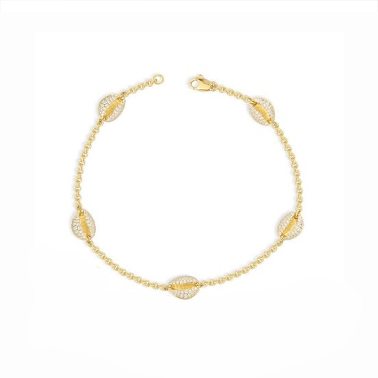 Golden Sea and Beach Vacation Shell Anklet