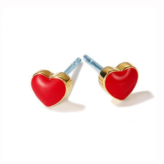 Romantic Heart-shaped Red Earrings