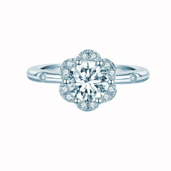 Flower Petals Elegant Moissanite Ring