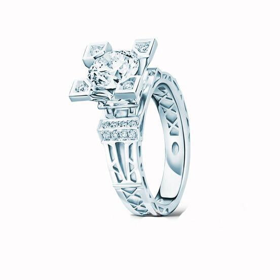 Romantic Eiffel Tower Moissanite Ring
