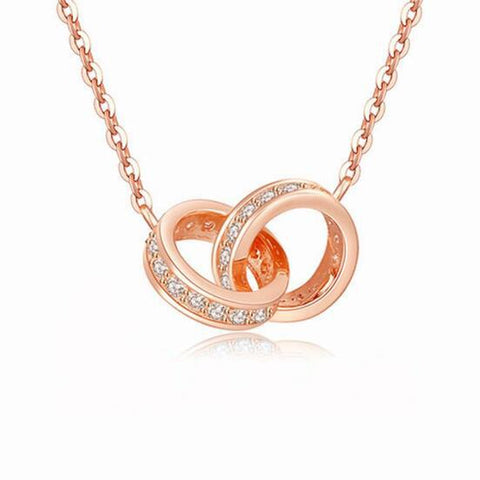 Heart to Heart Two Circle Set with CVD Diamond Necklace