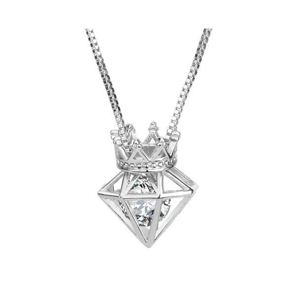 Crown Hearts and Arrows Set with Diamond Necklace