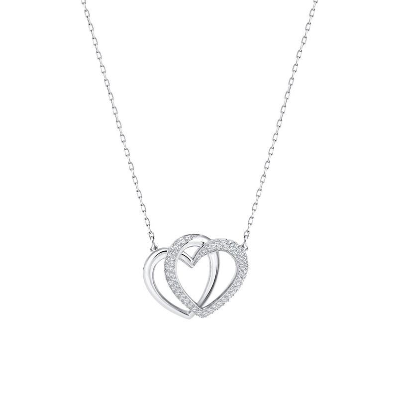 Romantic Heart to Heart Necklace Set with CVD Diamond