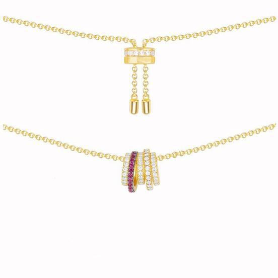 Light Luxury Multiple Rings Adjustable Necklace