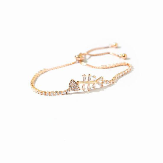 Lovely Fishbone Shape Diamond Bracelet