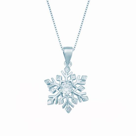 Romantic Snowflake CVD Diamond Necklace