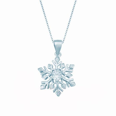Romantic Snowflake CVD Diamond Necklace