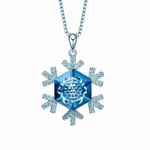 Romantic Christmas Snowflake Crystal Necklace