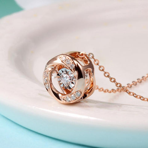 Pendant Rose Gold Diamond Necklace