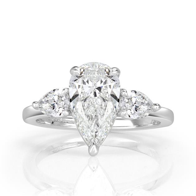 Pear Shaped Diamond Engagement Ring