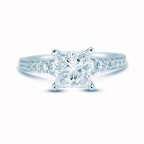 Princess Cut Solitaire CVD Diamond Ring