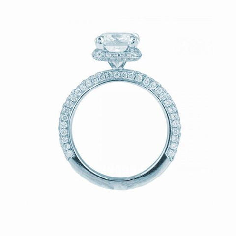 2.0CT-5.5CT Cushion Cut Sparkly CVD Diamond Ring