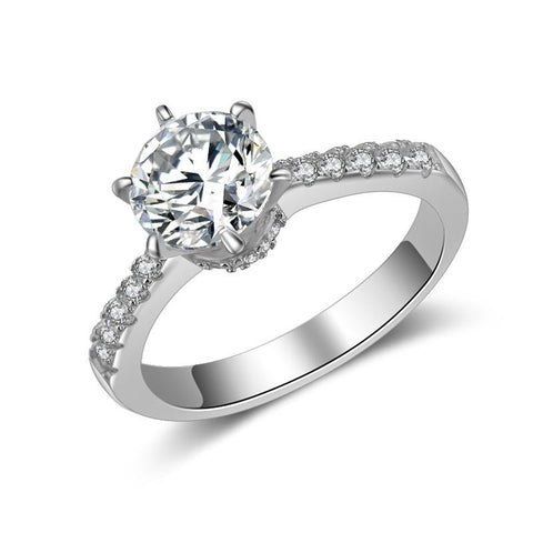 Six Prong Wedding Jewelry CVD Diamond Ring