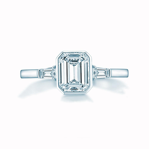 2ct Rectangular Emerald-Cut CVD Diamond Ring