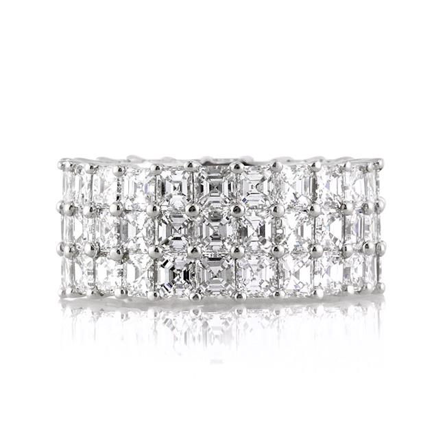 Three-Row Asscher Cut Diamond Eternity Band