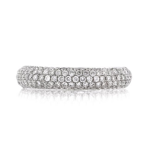 Round Brilliant Cut CVD Diamond Pavé Wedding Band