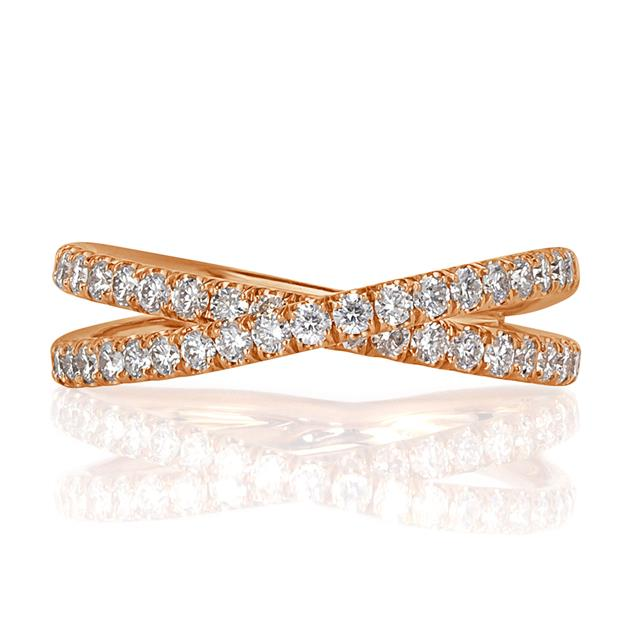 Round Brilliant Cut CVD Diamond Crisscross Ring