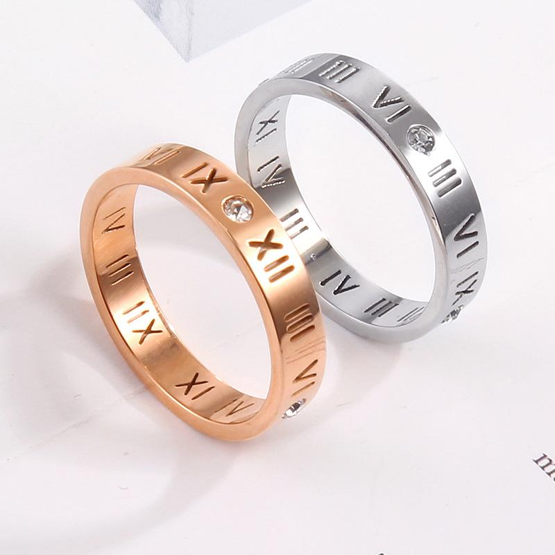 Roman numeral ring hollow letter ring