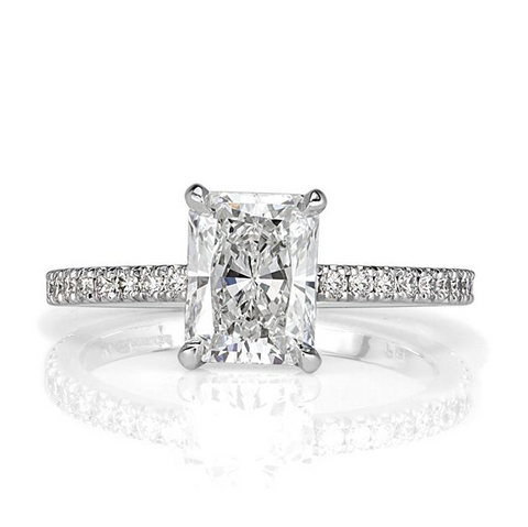 Radiant Cut CVD Diamond Engagement Ring