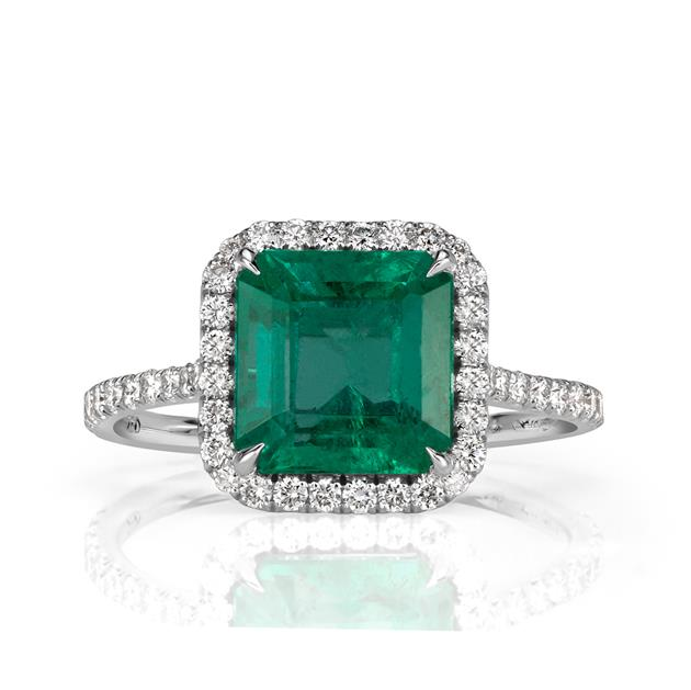 Emerald Cut Emerald Engagement Ring