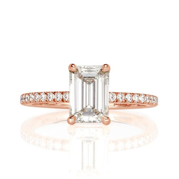 Emerald Cut CVD Diamond Engagement Ring