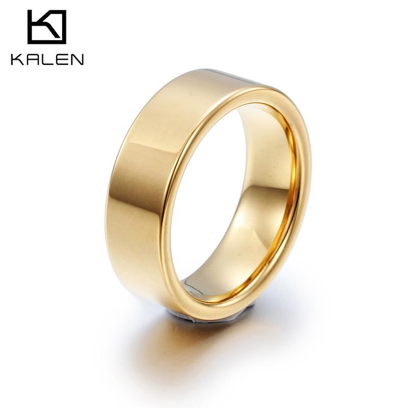 Simple Style Tungsten Steel 18K Gold-plated Wild Ring